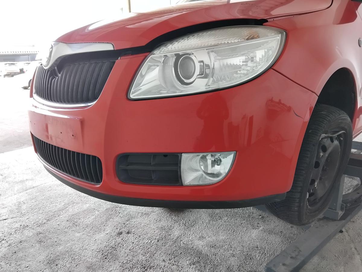 Skoda Fabia 2 5J original Stoßfänger Stoßstange vorn corridarot 8151 BJ2009