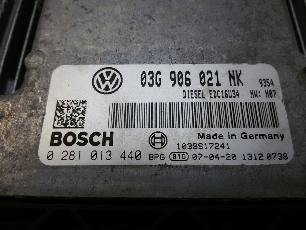 VW Passat 3C BJ-2007 Steuergerät Motor 03G906021NK 0281013440 2.0TDI BMP