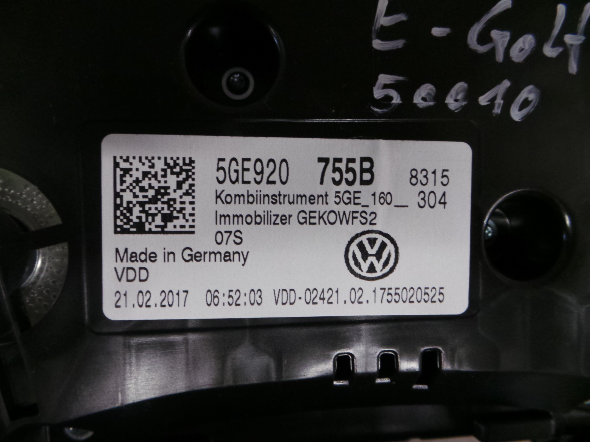 VW E-Golf 17-20 Kombiinstrument Tacho 5GE920755B