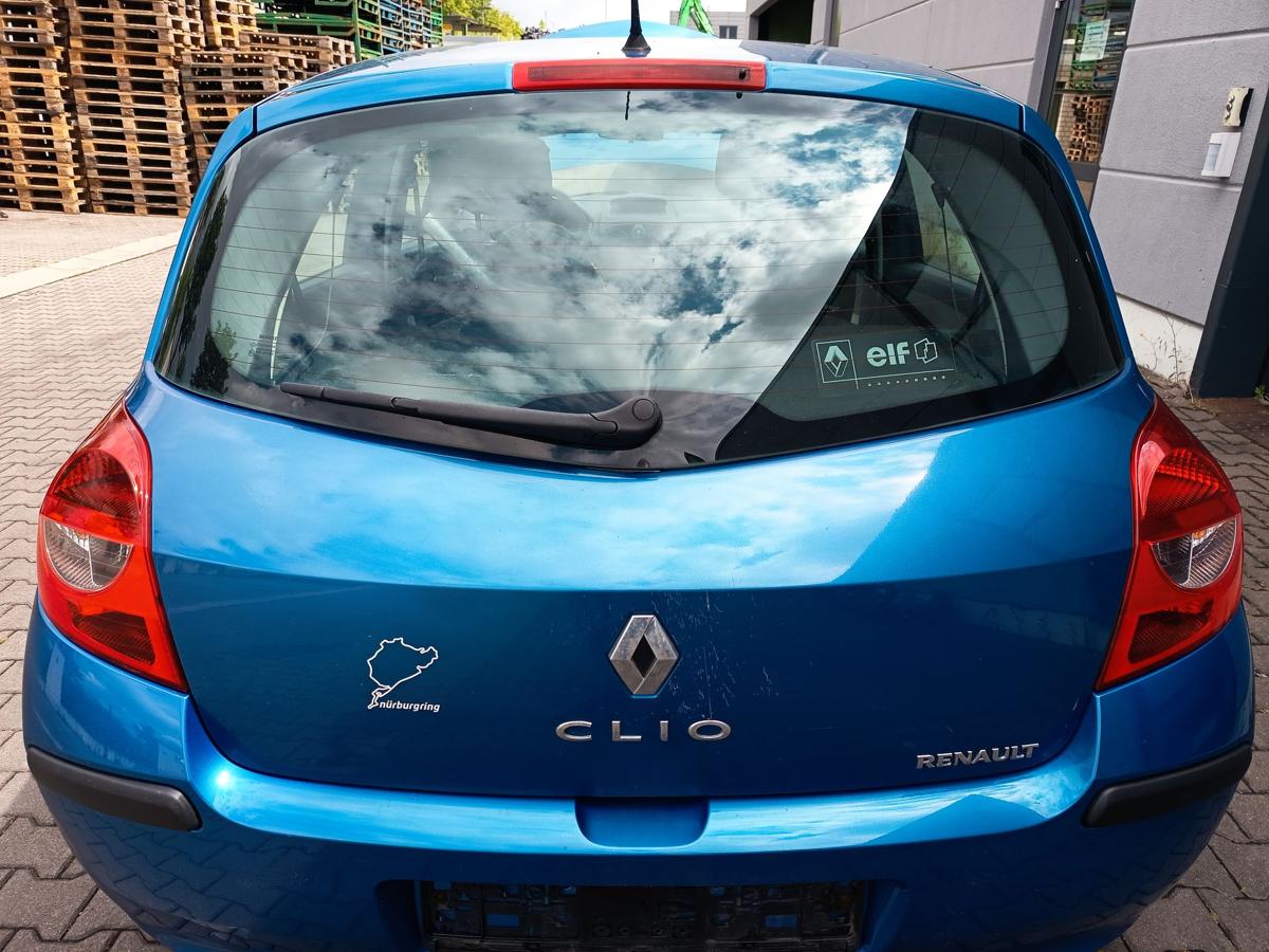 Renault Clio III orig Heckklappe mit Scheibe Kofferraum TEI45 Blau met Bj 2006