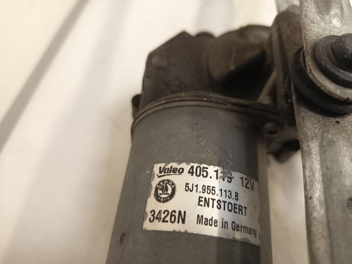 Skoda Roomster 5J Bj 2006 original Wischermotor 5J1955113B mit Gestänge vorn