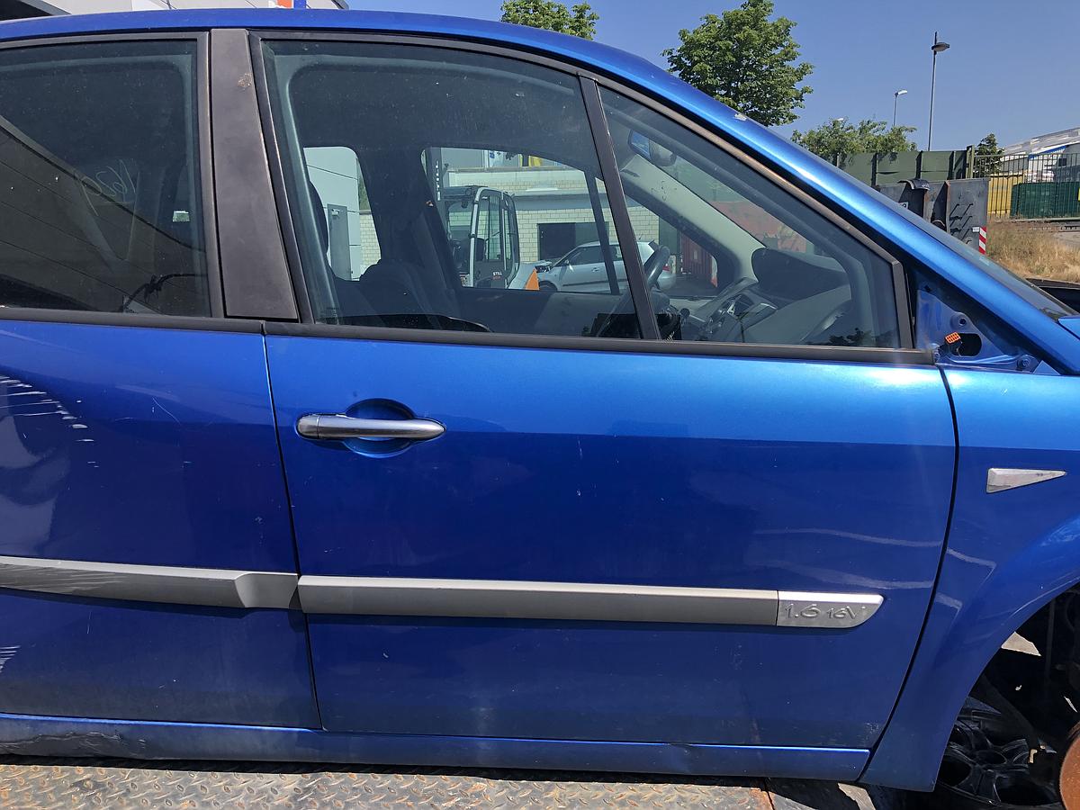 Renault Scenic II orig Tür vorn rechts Beifahrertür I45 Marmarablau met Bj 04