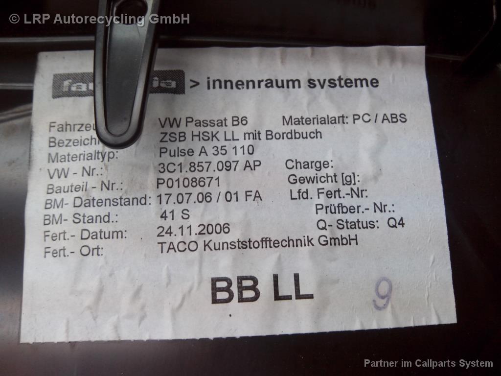 VW Passat B6 3C BJ2006 original Handschuhfach P0108671 TACO