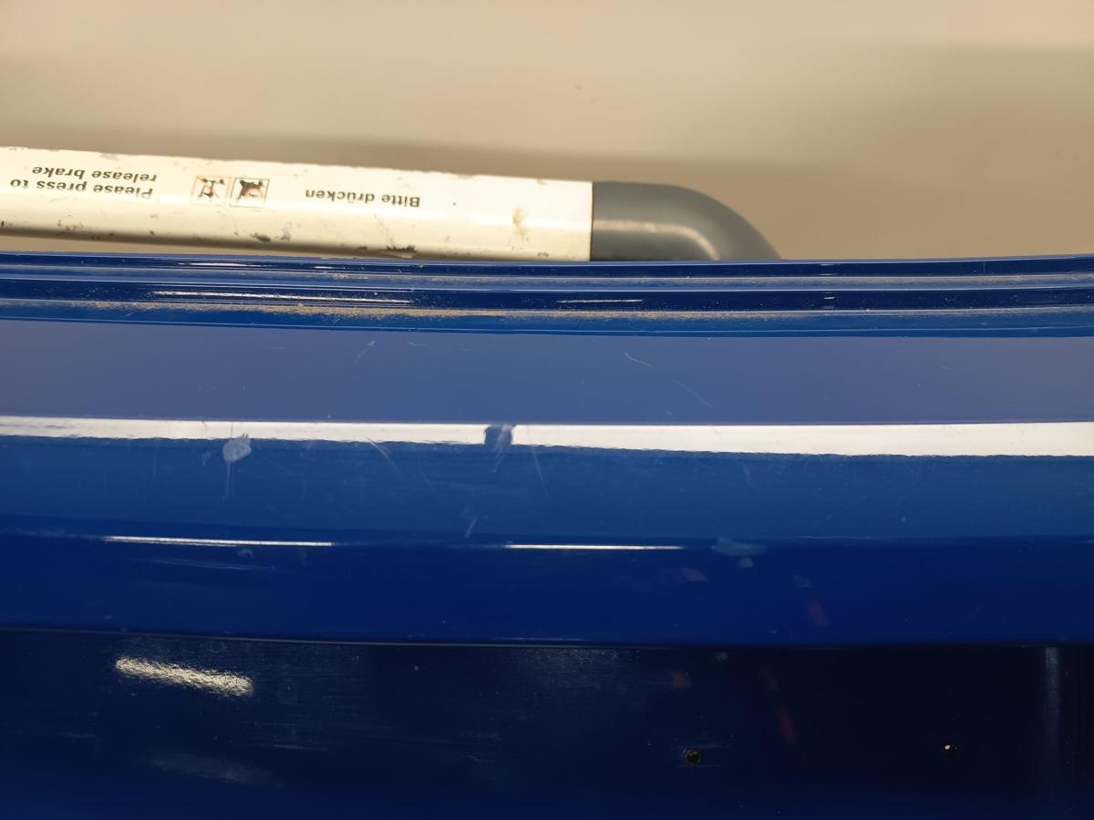 VW Polo 6R orig Sto&szlig;stange hinten Sto&szlig;f&auml;nger Heck LD5E Blau Bj 2011