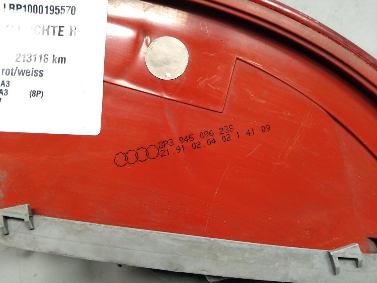 Audi A3 8P Facelift original R&uuml;ckleuchte Heckleuchte rechts 3-t&uuml;rig BJ2010