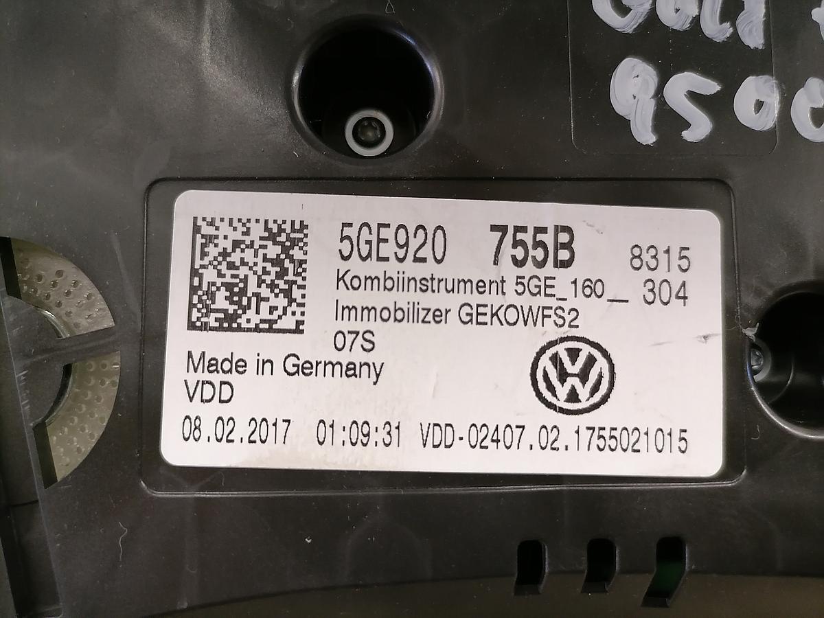 VW E-Golf 17-20 Kombiinstrument Tacho 5GE920755B