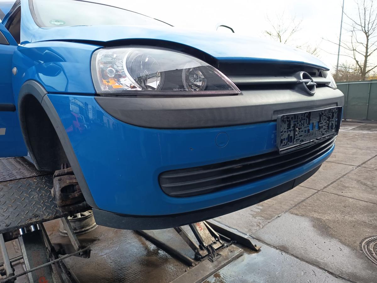 Opel Corsa C original Sto&szlig;stange F&auml;nger vorn Front Z20A Arubablau Bj 2001