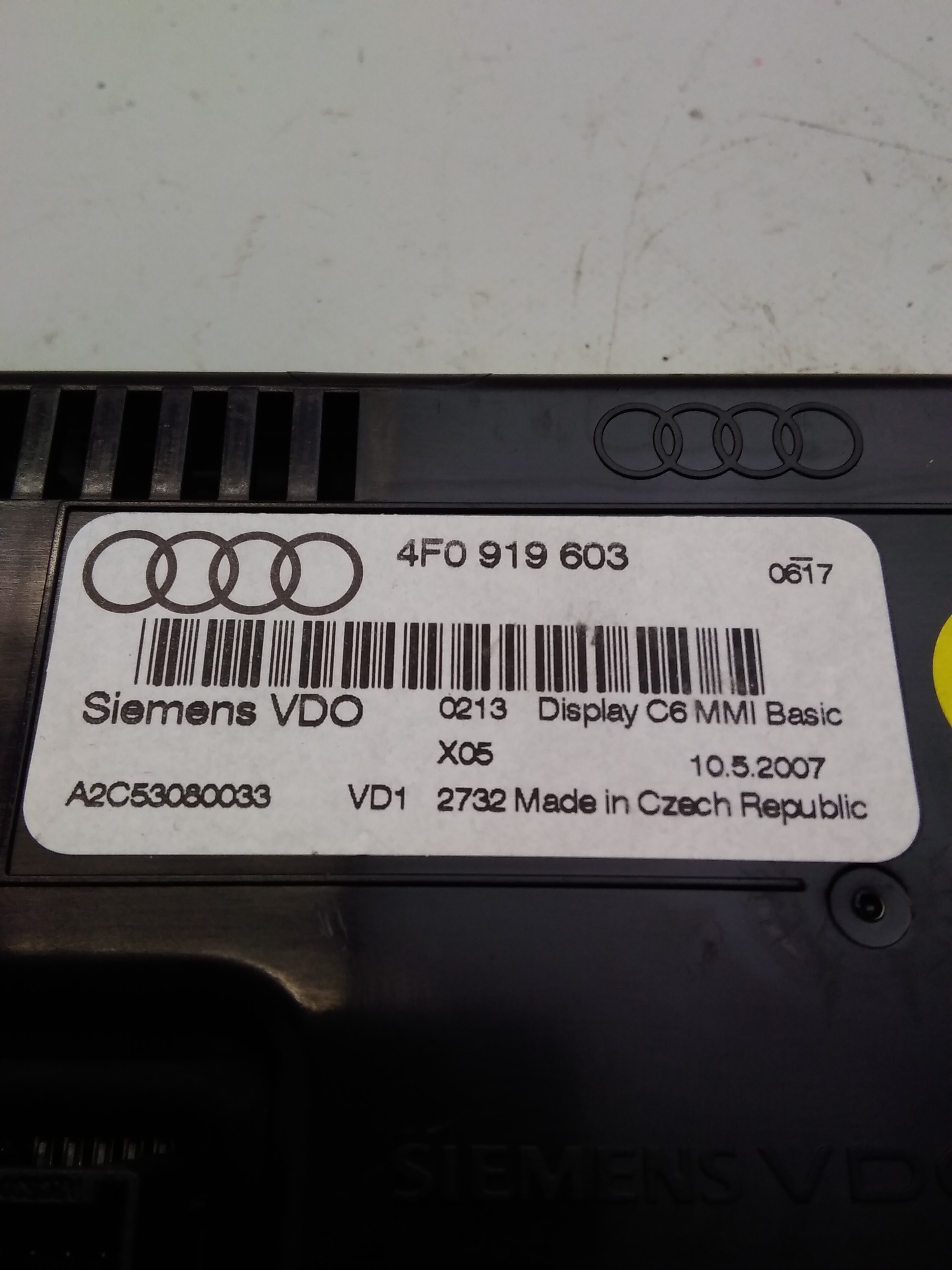 Audi A6 4F 4F0919603 MMI Display Bildschirm Anzeige original BJ2007