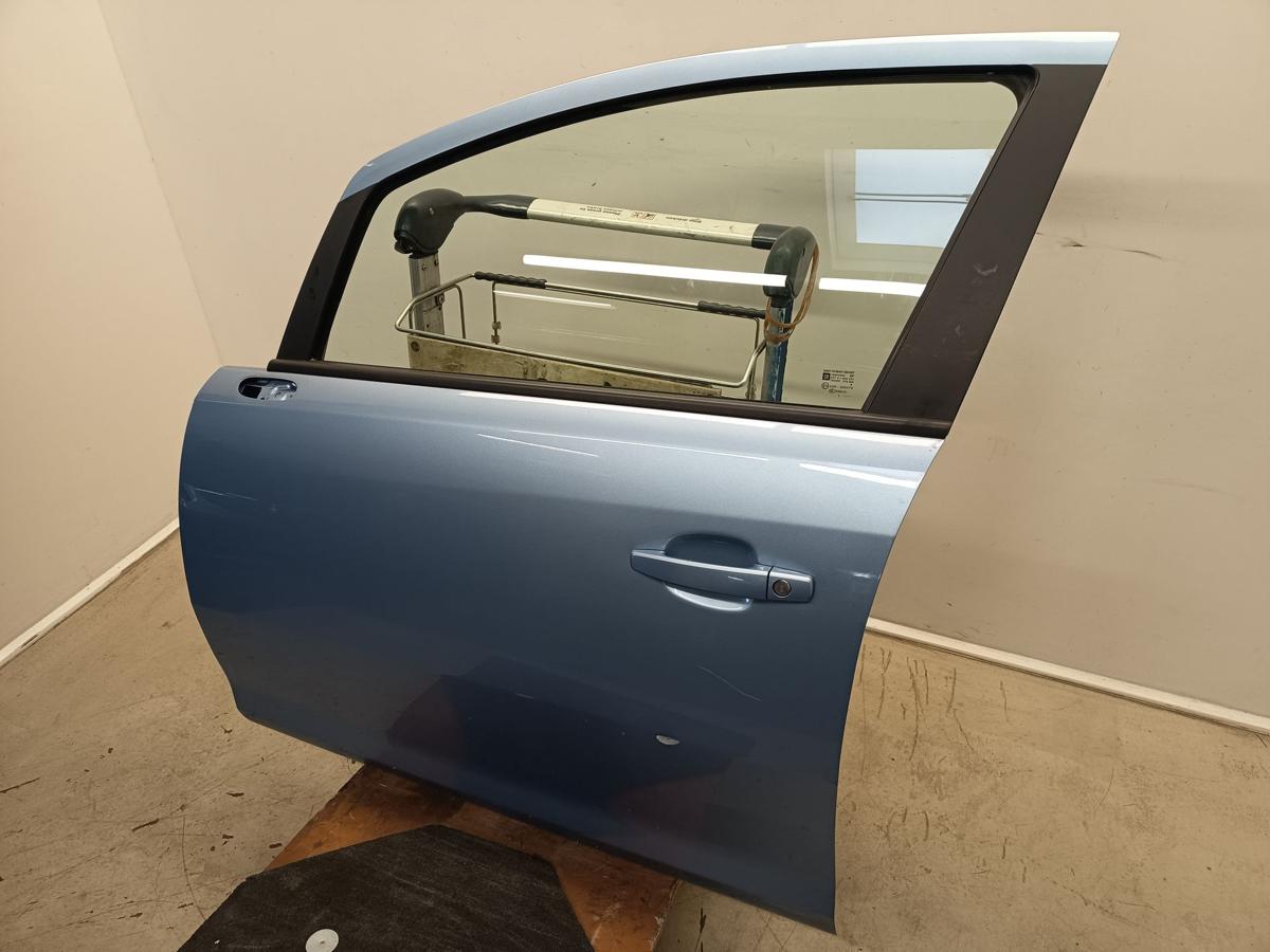 Opel Corsa D original T&uuml;r vorne links 5 TRG Z22R Crinan Blue Baujahr 2013