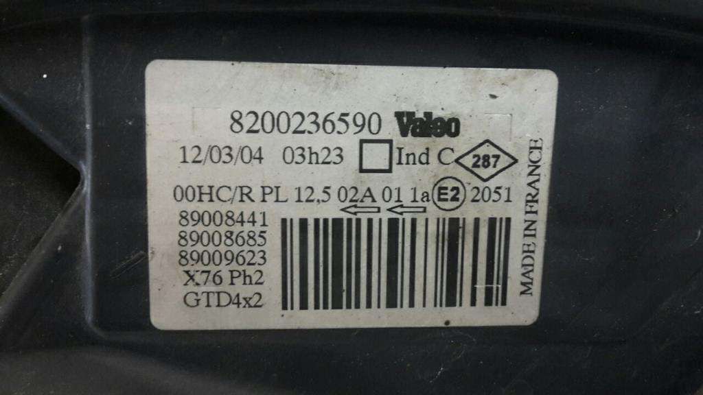 Renault Kangoo ab 03 Bj.04 original Scheinwerfer links Halogen 8200236590