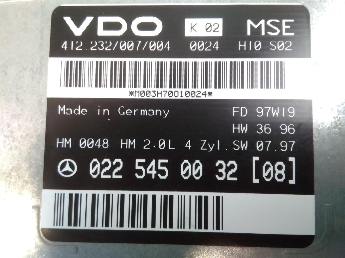 Mercedes SLK R170 Steuerger&auml;t Motor 2.0 100kw 0225450032 VDO