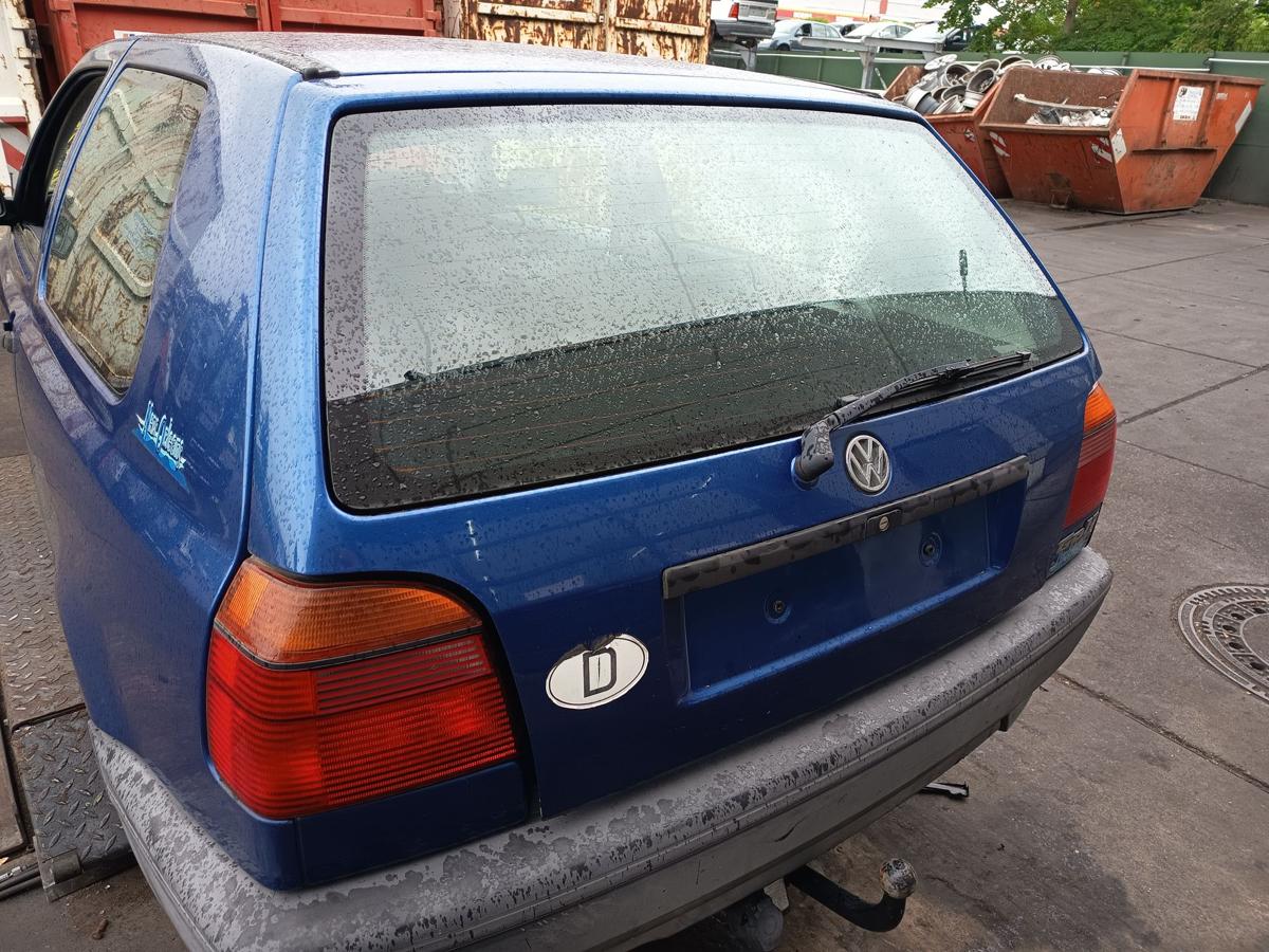 VW Golf III original Heckklappe mit Scheibe LP5U Bright Blue Baujahr 1993