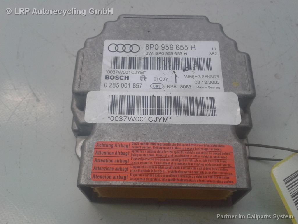 Audi A3 8P BJ2006 Steuergerät Airbag 8P0959655H Bosch 0285001857