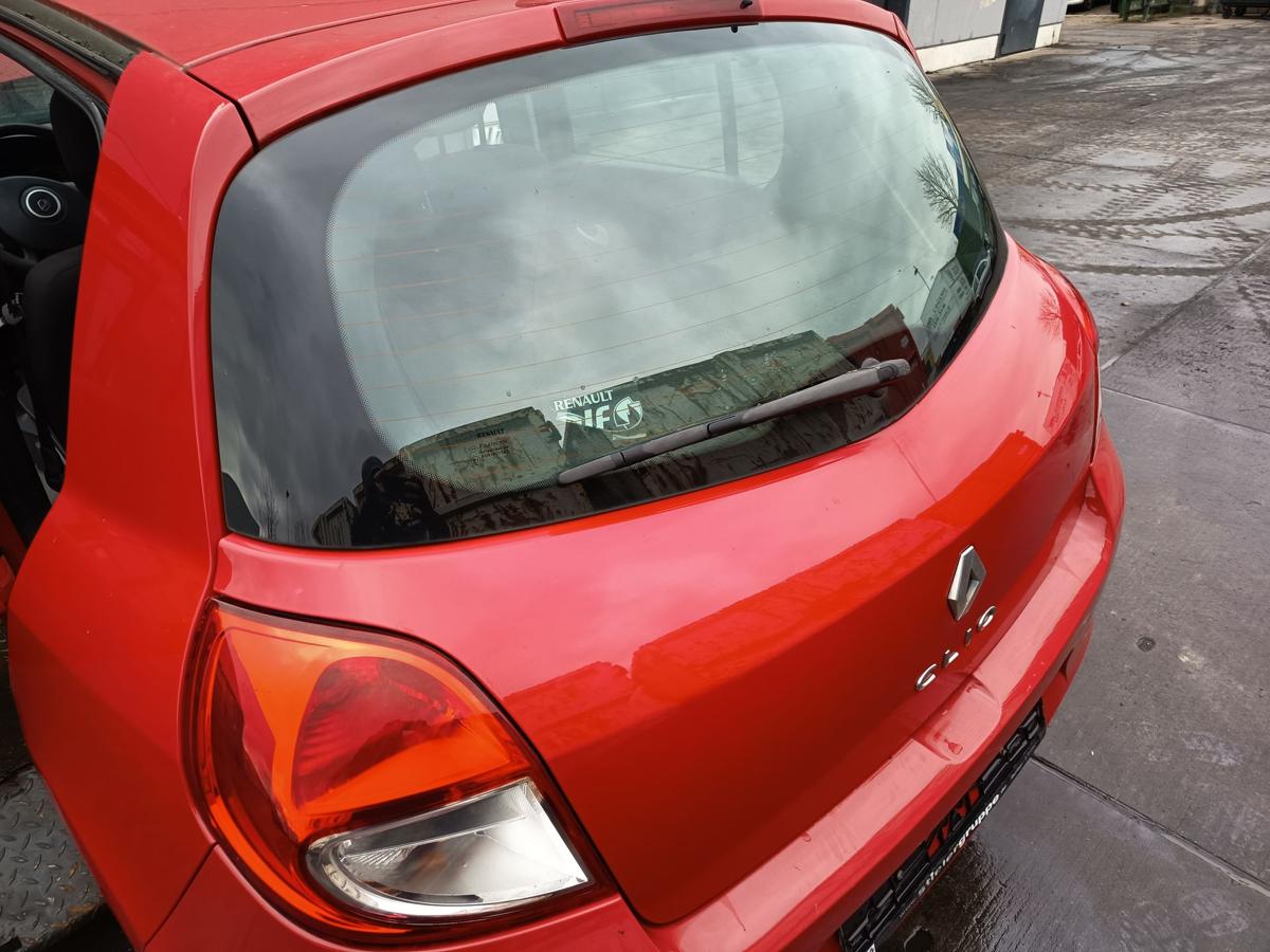 Renault Clio III original Heckklappe mit Scheibe 727 Spanischrot Bj 2012