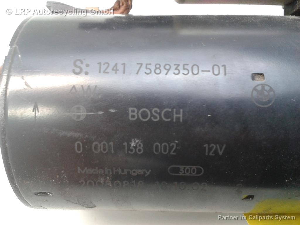 BMW 1er E87 BJ2008 Anlasser 758935001 Bosch 0001138002