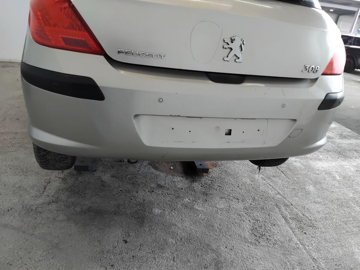 Peugeot 308 I orig.Sto&szlig;stange Sto&szlig;f&auml;nger hinten mit Parkhilfe BJ2009 ETS aschgraumetallic