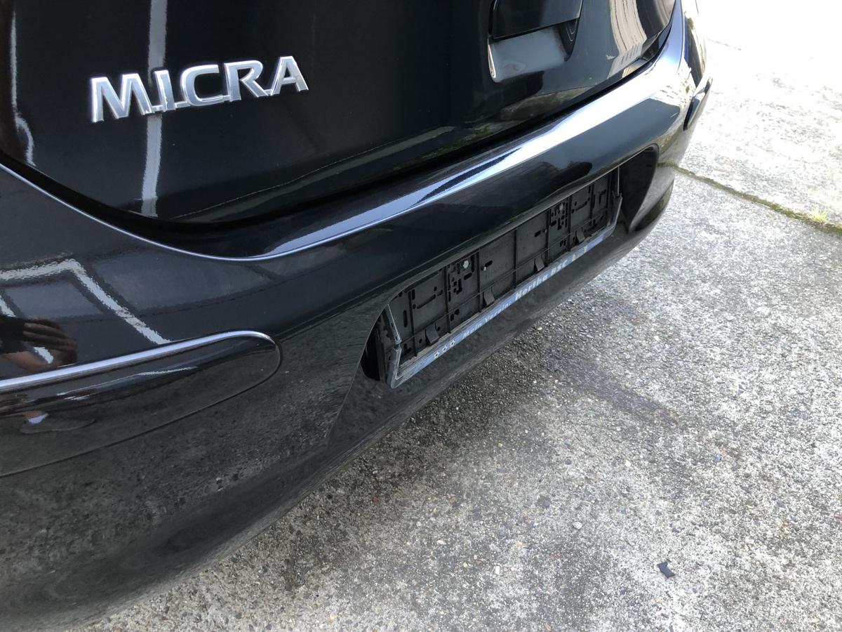 Nissan Micra K13 Stoßfänger hinten Heckstoßstange KH3 Super Black