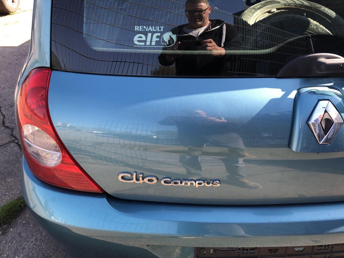 Renault Clio II 2 Campus Heckklappe mit Heckscheibe TEF47 Blau Cyclade