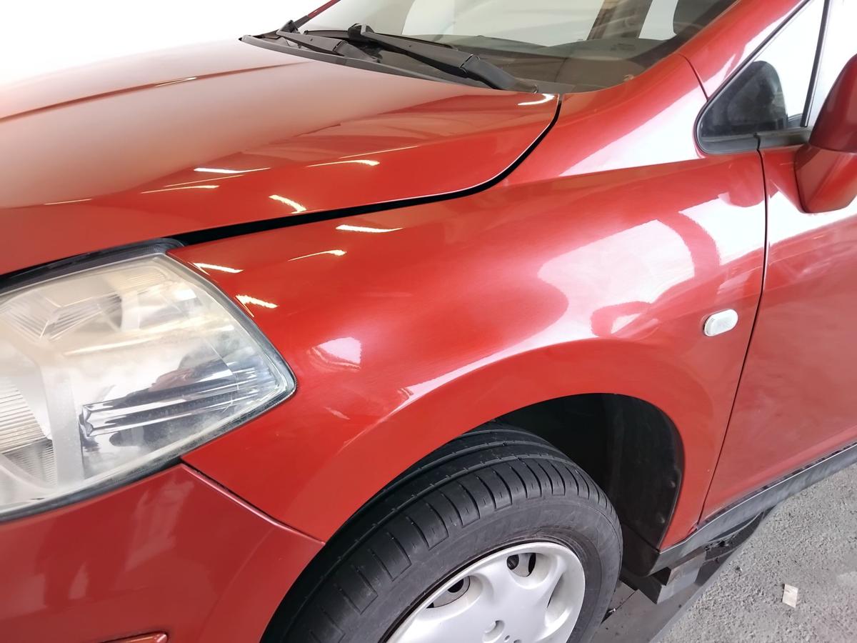 Nissan Tiida C11 original Kotfl&uuml;gel links NAC New Red Metallic BJ2009