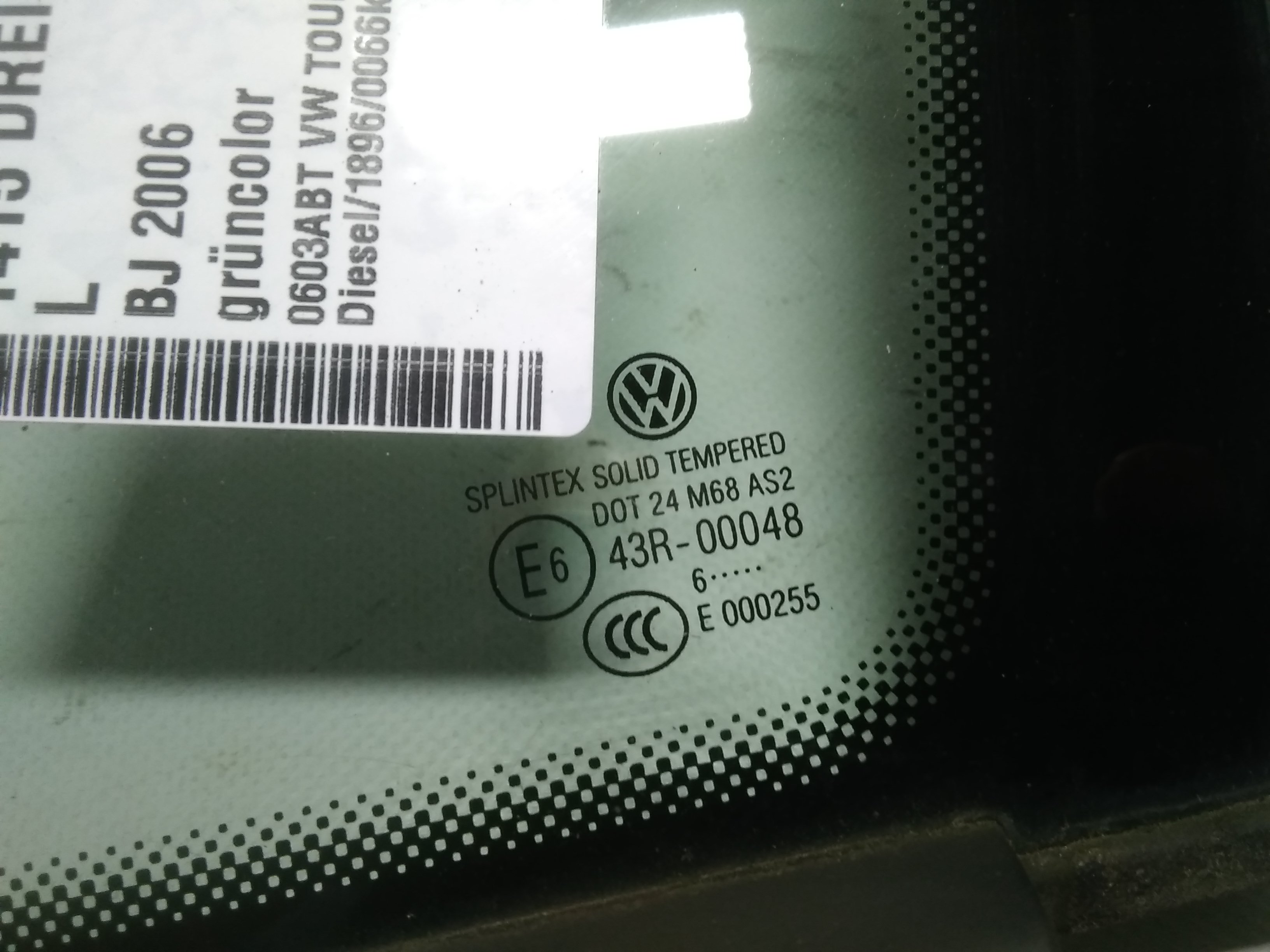 VW Touran 1T Bj.2006 original Dreiecksscheibe vorn links