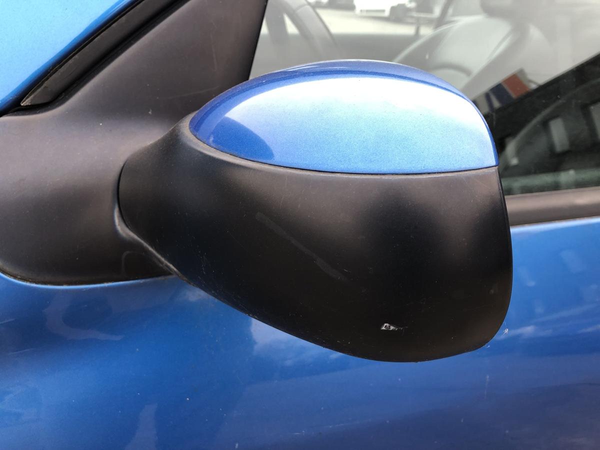 Peugeot 206CC Typ 2D Au&szlig;enspiegel links elektrisch R&uuml;ckspiegel KMF Poseidon Blau