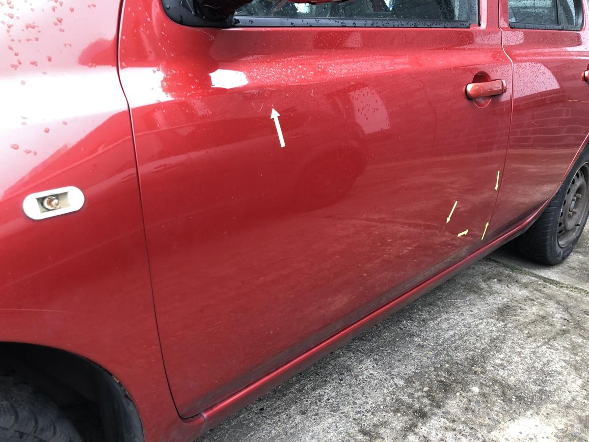 Nissan Micra K12 Tür vorn links Fahrertür 5 türer A32 Emotion Red Dellen Rohbau