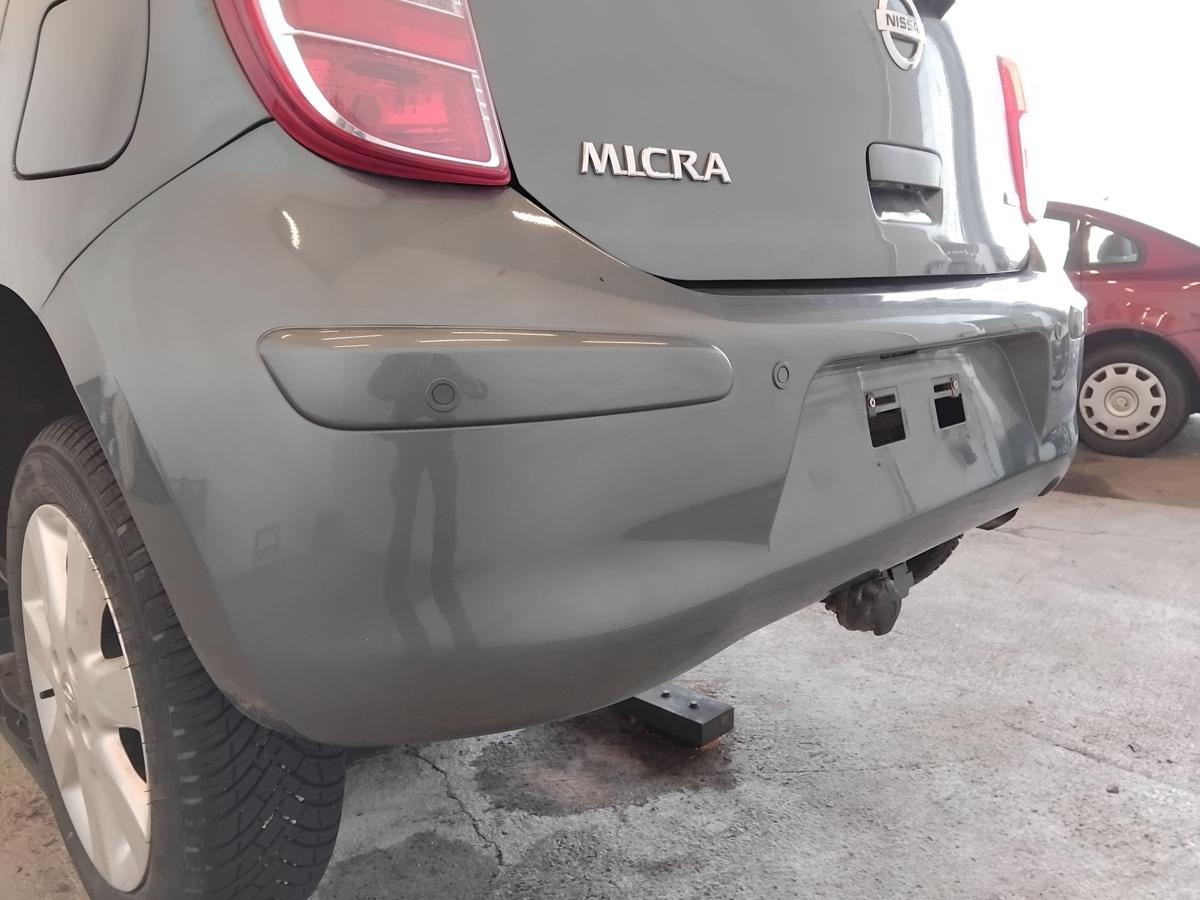 Nissan Micra 4 K13 original Sto&szlig;stange Sto&szlig;f&auml;nger hinten PDC BJ2013 FAA Greyish Green Pearl