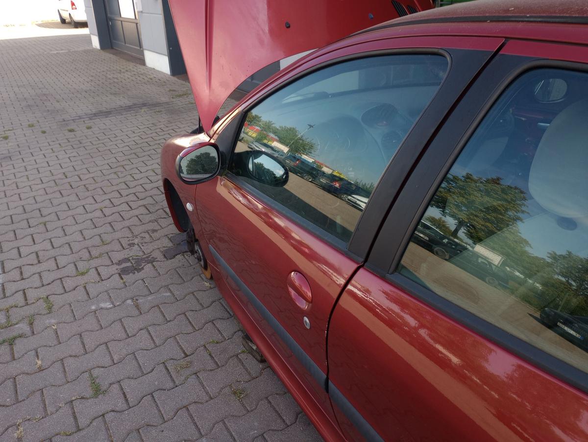 Peugeot 206 original Tür vorn links Fahrer Roh EKQ Luziferrot Bj 2004