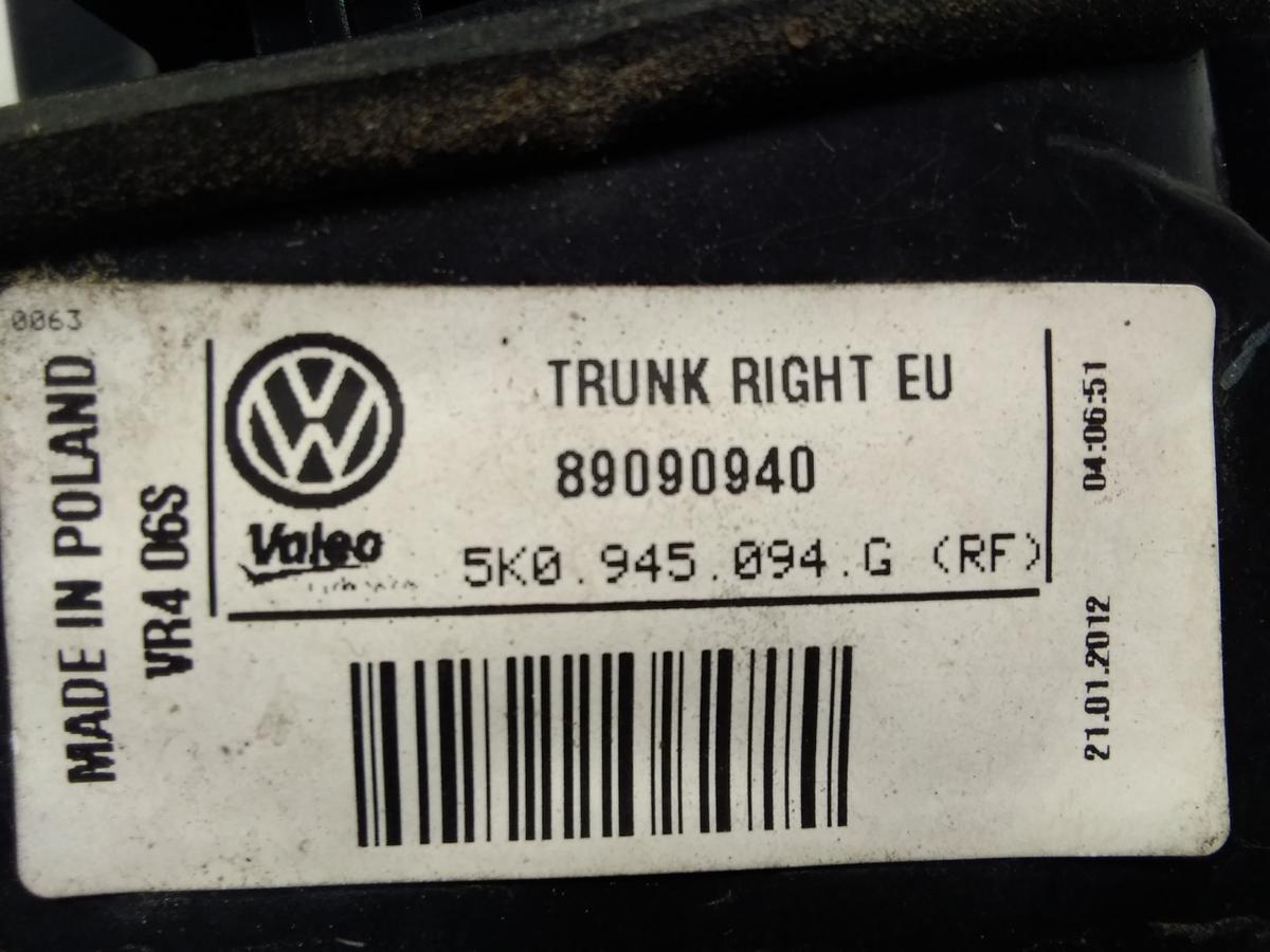 VW Golf 6 original Rückleuchte Schlussleuchte innen rechts Fließheck BJ2012