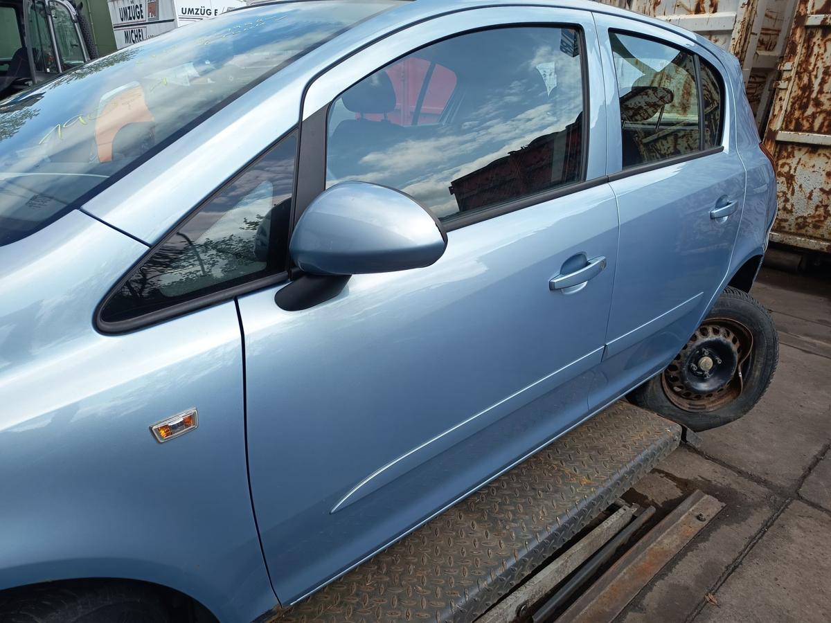 Opel Corsa D 5t&uuml;rer original T&uuml;r vorn links Fahrer Z21C Aeroblau Bj 2007
