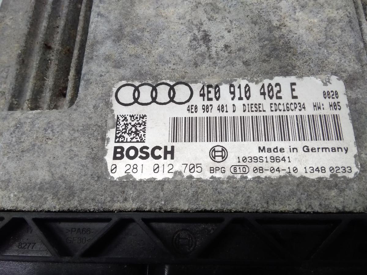 Audi A8 4E original Steuerger&auml;t Motor 4E0910402E 0281012705 3.0TDI 171kw BJ2008