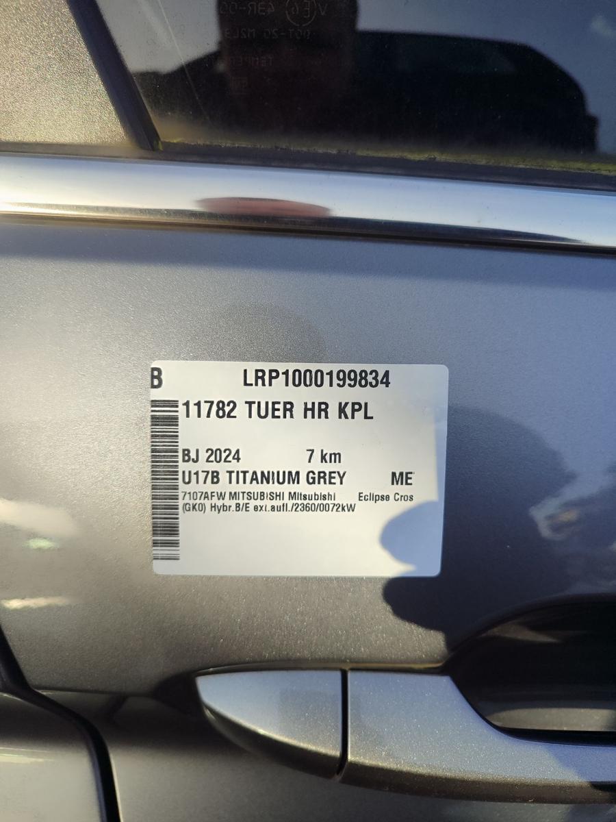 Mitsubishi Eclipse Cross original T&uuml;r hinten rechts Titanium grau metallic U17