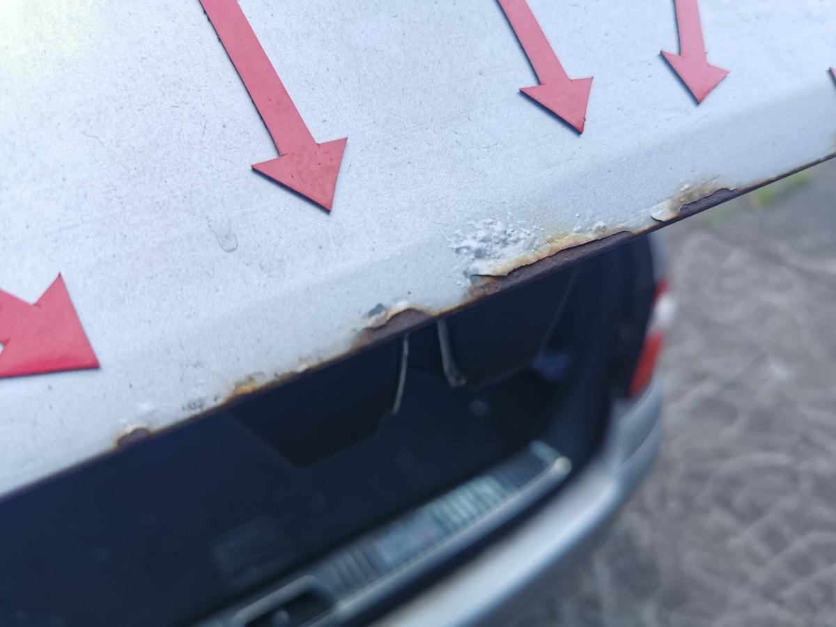 Mercedes E Klasse S211 Heckklappe Kofferklappe mit Scheibe Roh 744 Brillantsilber