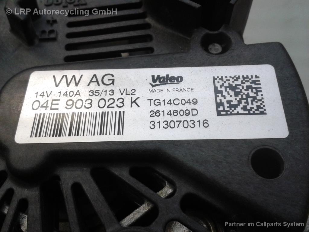 VW Polo 6C BJ2015 original Generator Lichtmaschine 04C903023K Valeo 1,2TSI 81kw