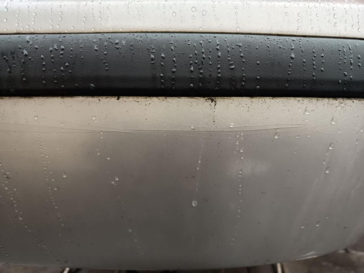 Skoda Fabia I 6Y original Sto&szlig;stange F&auml;nger hinten Heck F7T Diamantsilber Bj2005