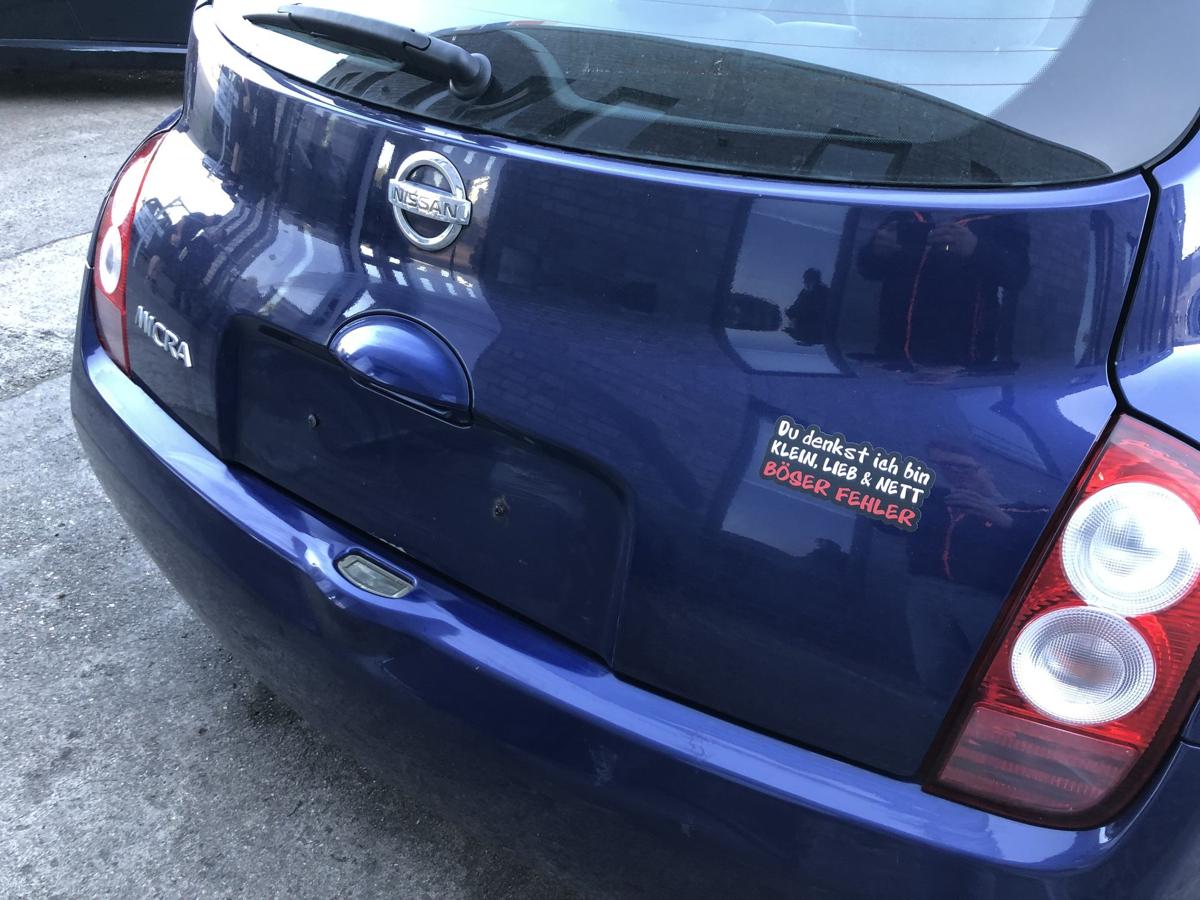 Nissan Micra K12 Heckklappe mit Heckscheibe Kofferklappe BW6 Dark Blue Perl