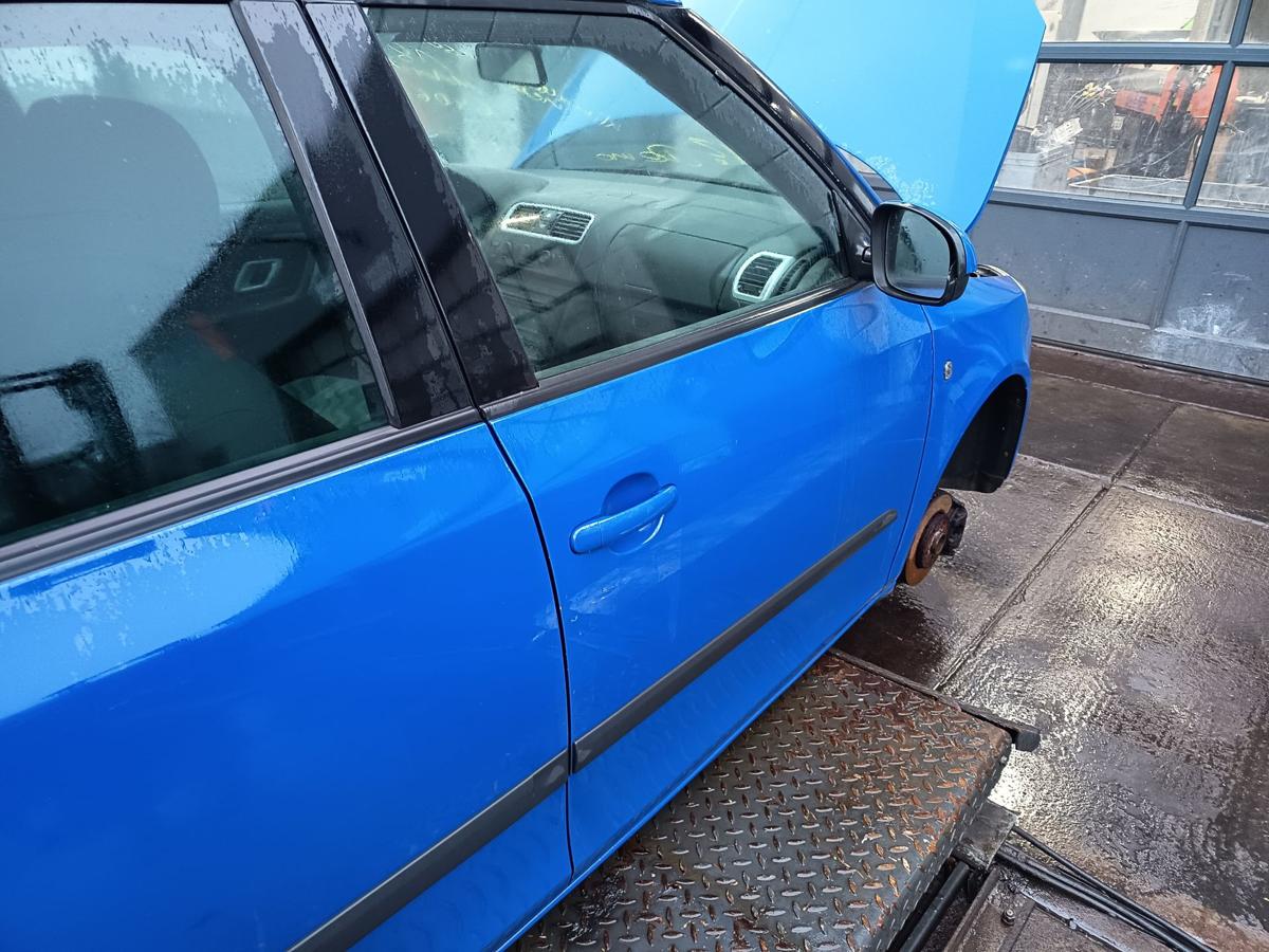 Skoda Fabia II 5J original T&uuml;r vorn rechts Beifahrer F5K Dynamic Blue Bj 2008