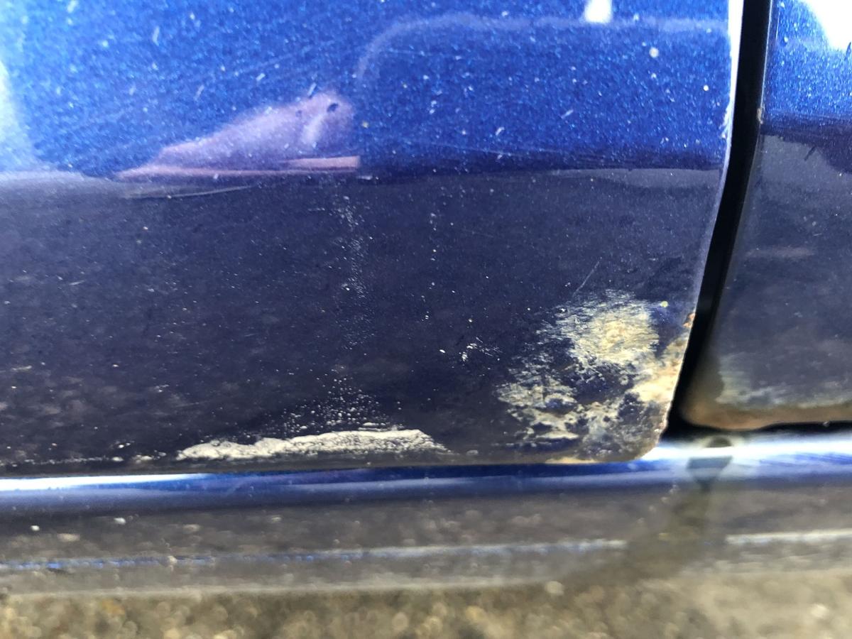 Skoda Fabia 2 Typ 5J T&uuml;r vorn links Fahrert&uuml;r im Rohbau Anrostung LF5Q blau