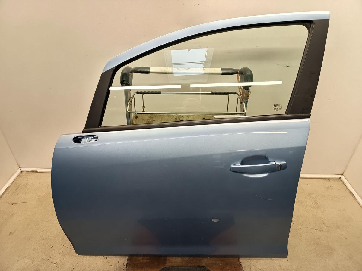 Opel Corsa D original T&uuml;r vorne links 5 TRG Z22R Crinan Blue Baujahr 2013