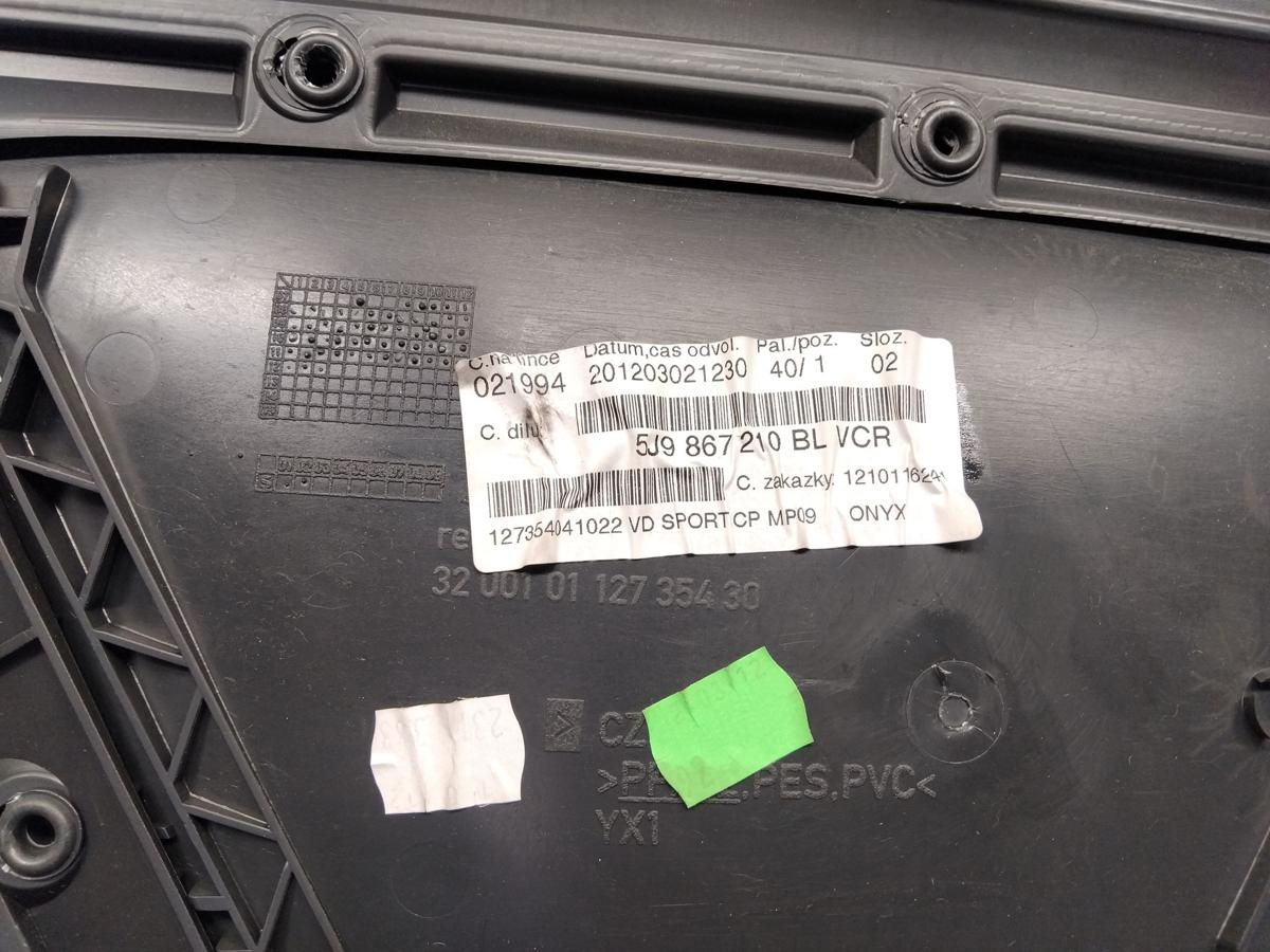 Skoda Fabia 2 5J BJ2012 T&uuml;rverkleidung T&uuml;r hinten rechts 5J9867210BL Kombi