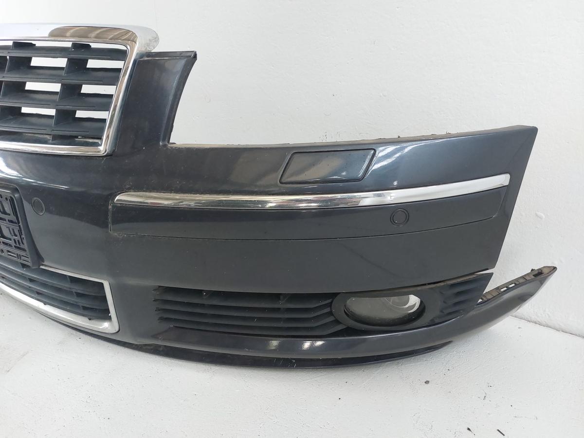 Audi A8 4E Stoßfänger vorn Frontschürze Frontstoßstange LZ7Q grau Beschädigungen