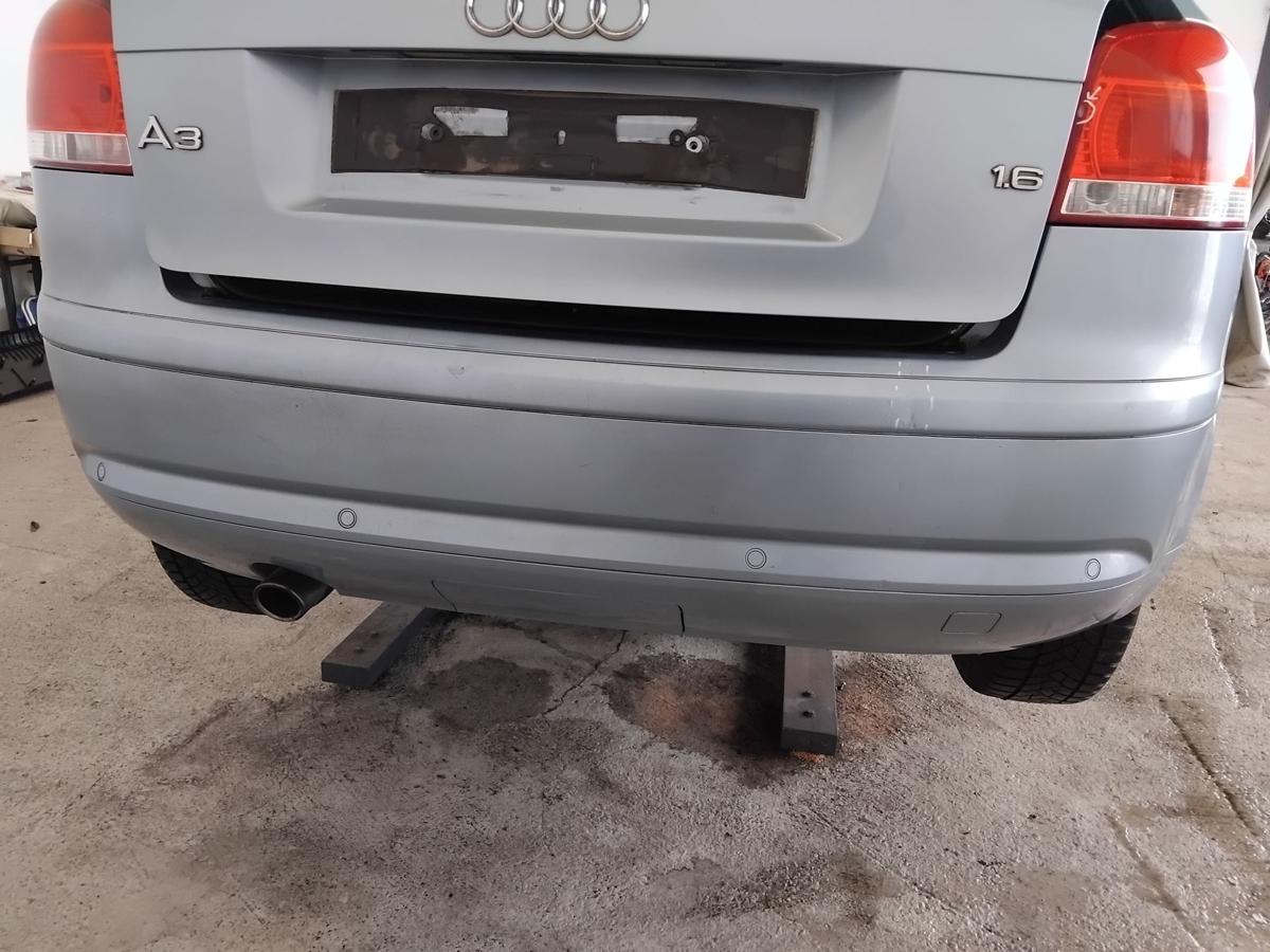 Audi A3 8P orig Sto&szlig;f&auml;nger Sto&szlig;stange hinten 3-T&uuml;rer PDC LY5J Liquidblau BJ2007