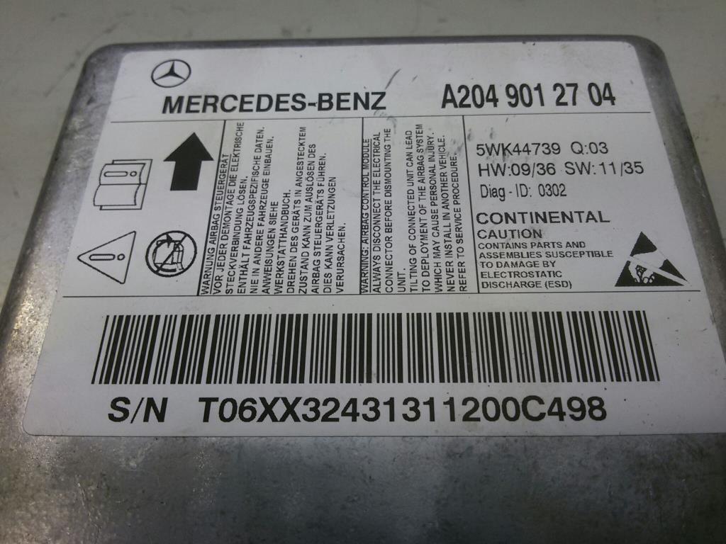 Mercedes C-Klasse W204 2049012704 Steuergerät Airbag 2.2CDI 646811 BJ2008