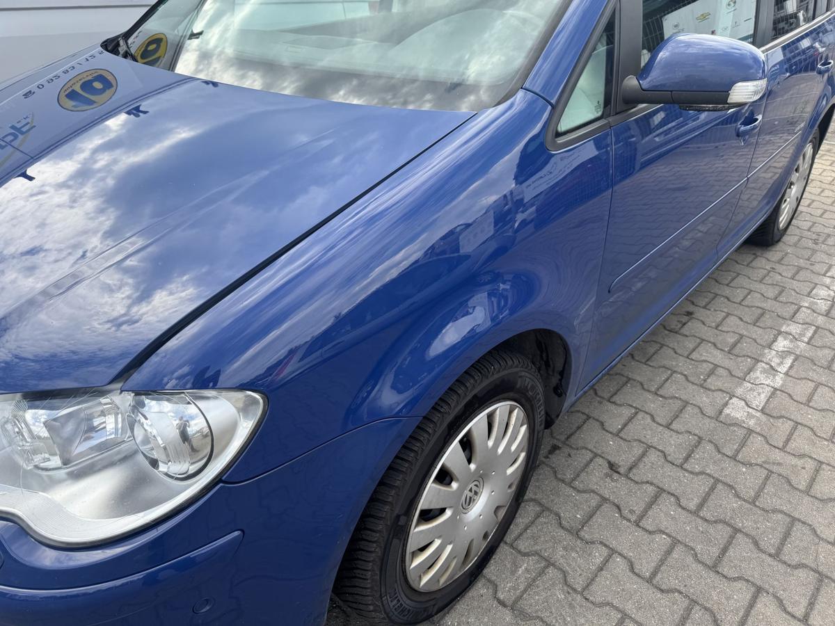 VW Touran 1T original Kotfl&uuml;gel vorn links LL5M Indienblau Facelift Bj.2008