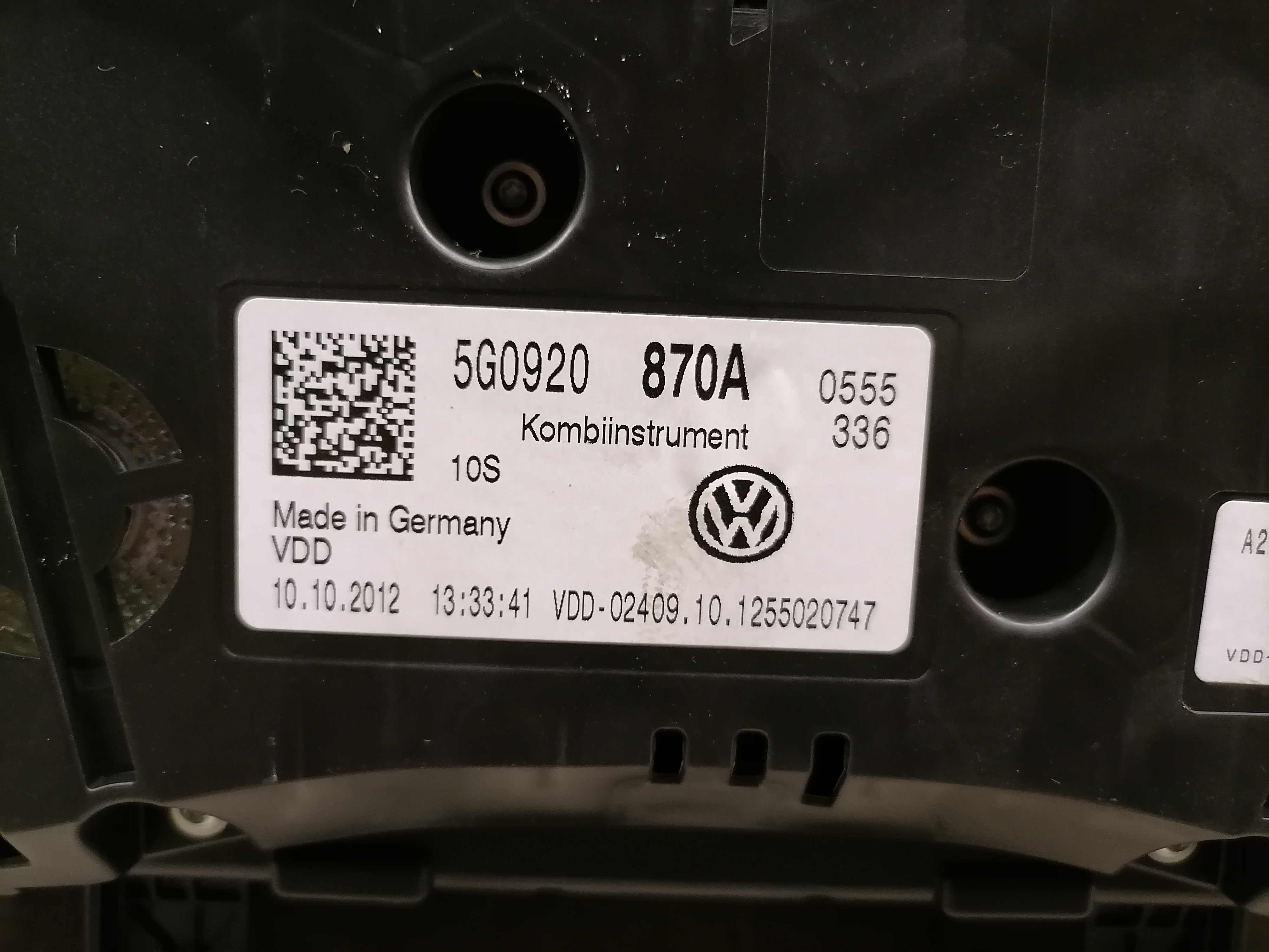 VW Golf 7 VII BJ12 Kombiinstrument Tacho 5G0920870A 1.6TDI 77KW
