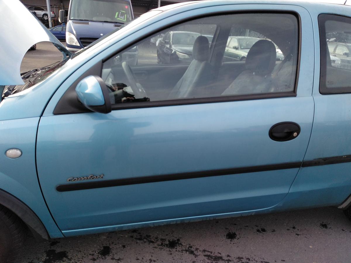 Opel Corsa C T&uuml;r vorn links Fahrert&uuml;r 3-T&uuml;rer breezeblaumetallic Z20N Bj.2000