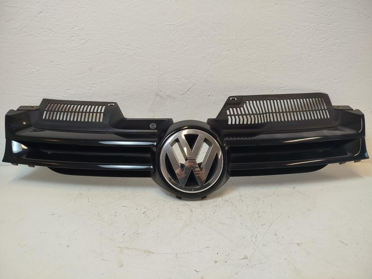 VW Golf V 5 1K Grill Kühlergrill Frontgrill mit Logo L041 Brillantschwarz