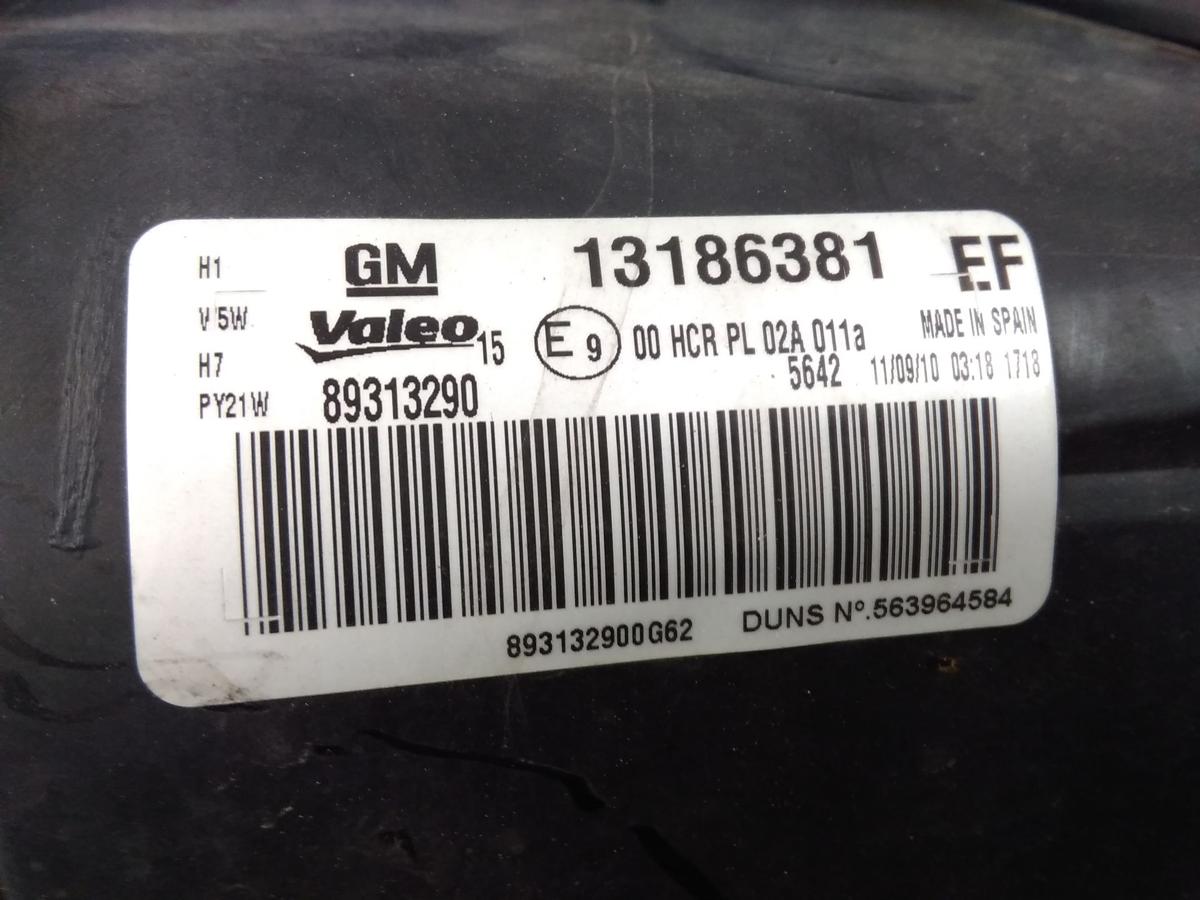 Opel Corsa D orig Scheinwerfer links chrom Valeo Halogen mit LWR BJ2010 13186381