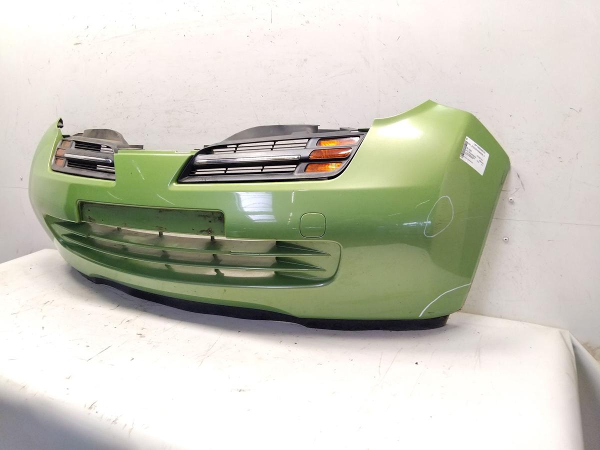 Nissan Micra K12 orig Sto&szlig;f&auml;nger Sto&szlig;stange vorn J13 Seegrasgr&uuml;n Metallic BJ2003