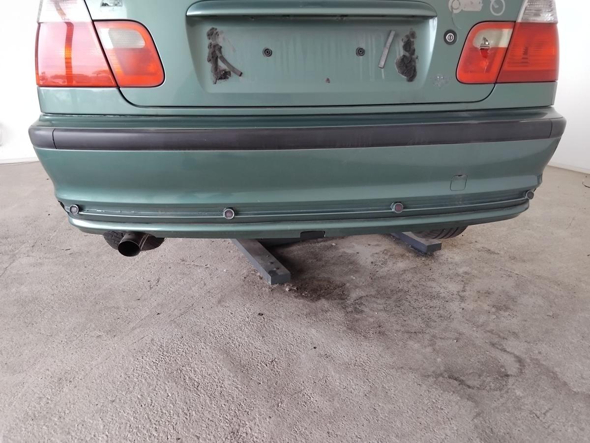 BMW 3er E46 Limousine orig Sto&szlig;f&auml;nger Sto&szlig;stange hinten PDC meergr&uuml;n 393 BJ1999